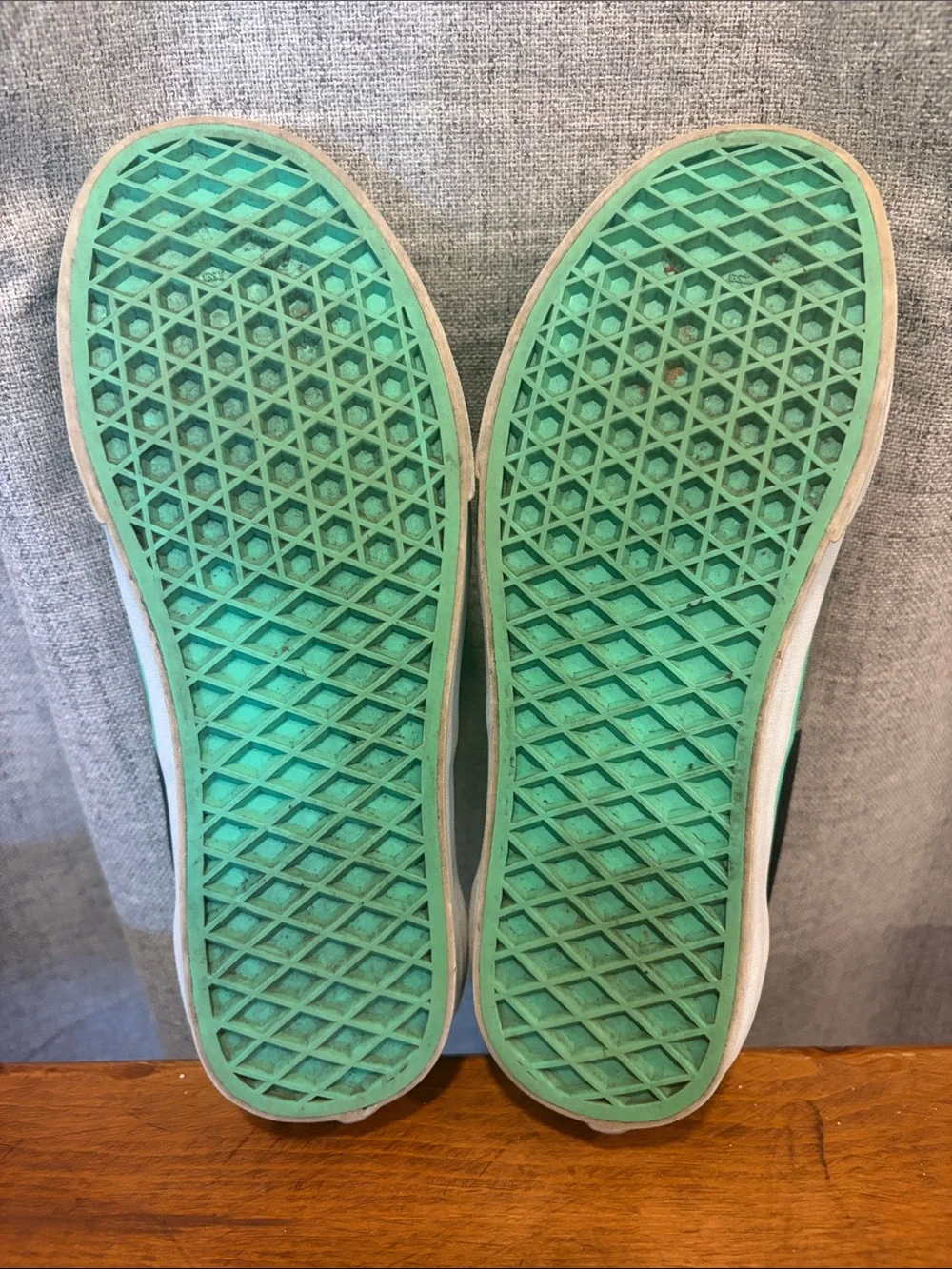 Classic Vans Gray/Black/Teal Low-Top Canvas Sneakers Men’s 4.5 Women’s 6